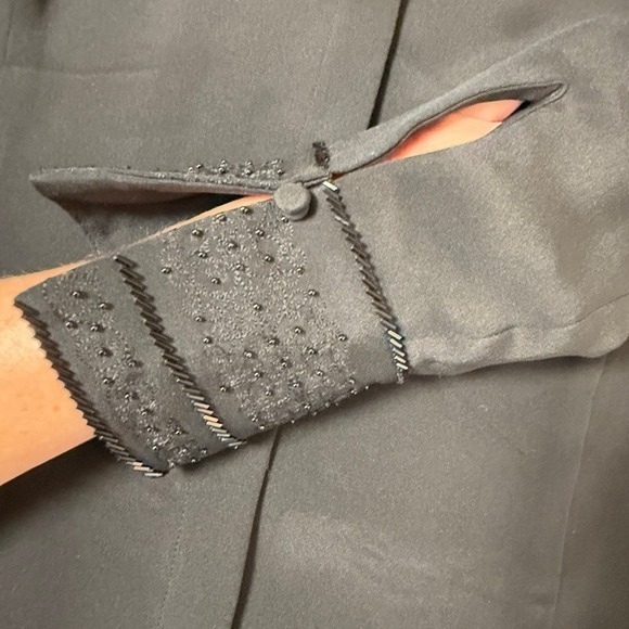 Casual Corner Silk‎ Shirt Black Size 10 Button Down Long Sleeve - Picture 5 of 14